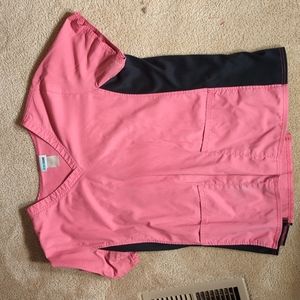 Scrubstar Pink/Black Scrub Top